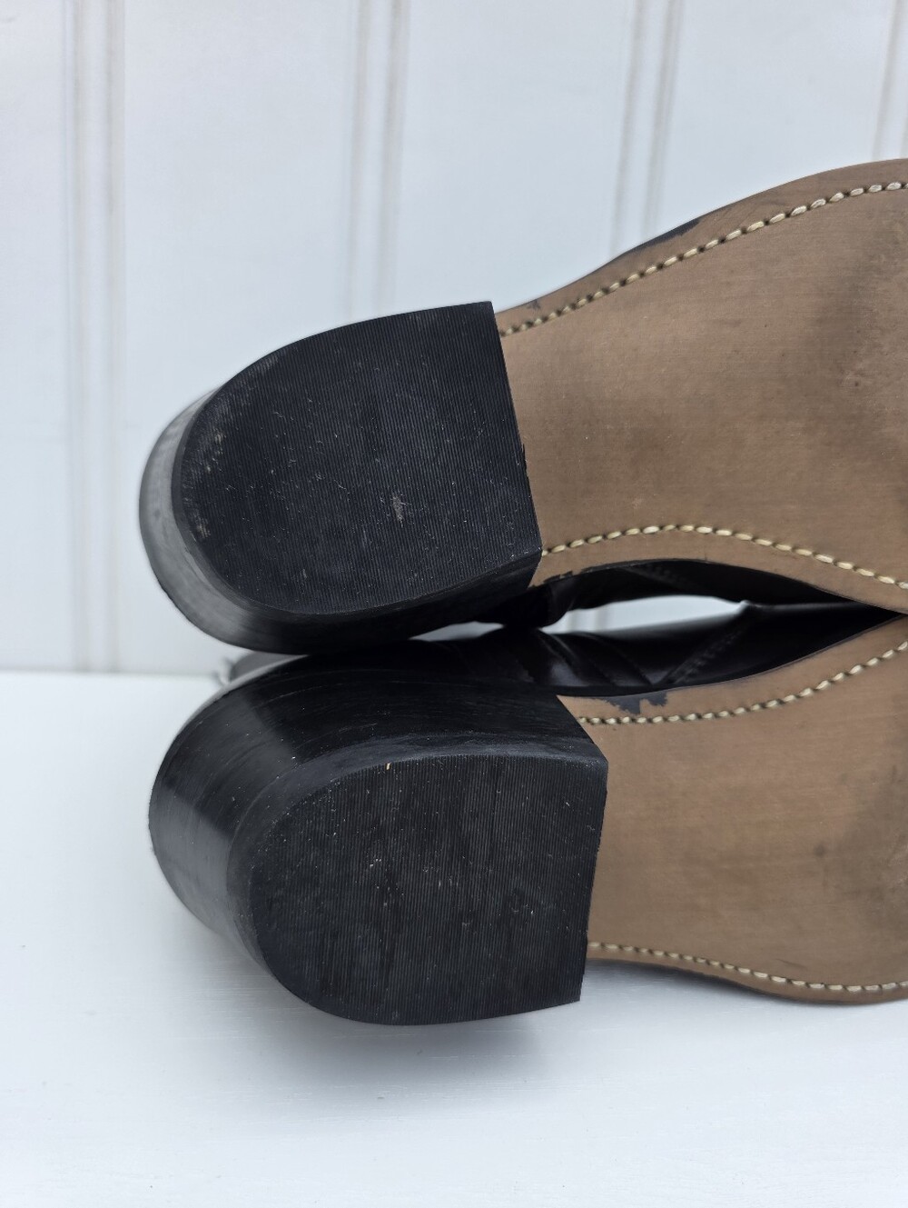 Laredo Western Brown Leather Ankle Boots Zip Up Round Toe Mens Size 7D - Picture 7 of 12